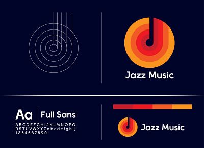 Jazz Music logo brand brand identity design gradient graphicdesign logo logo mark logotype modern logo mucic logo music app music band trending