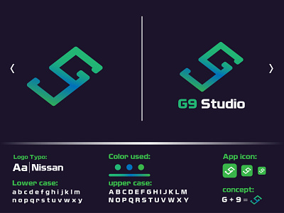 G9 Studio Logo design app brand brand identity design gaming gaminglogo gradient graphic graphicdesign green logo logo mark logos logotype modern logo studio studio logo trending trendy