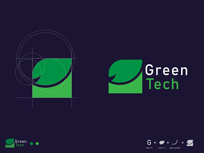 Logo Design-Green Tech brand brand identity branding gradient graphicdesign green logo iconic logo leaf letter g lettermark logo logo mark logotype modern logo natural tech logo trending