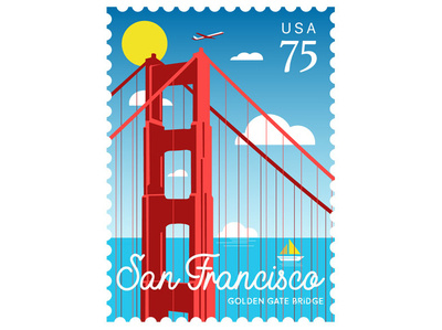 SF Golden Gate Bridge Illustration