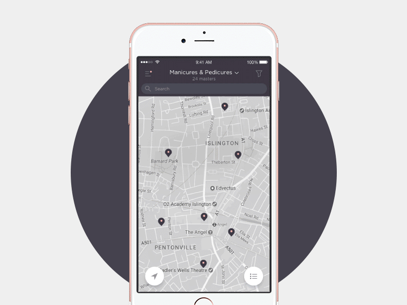 💅 Beauty App Concept animation application beauty ios list map mobile search ui
