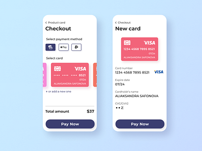 Daily UI: 002 Credit card checkout