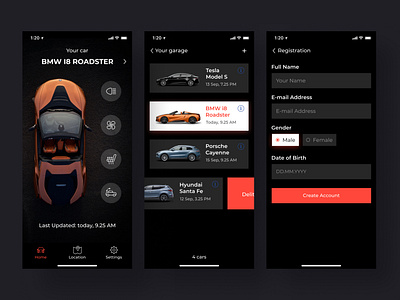 App prototype for your cars app bmw design mobile