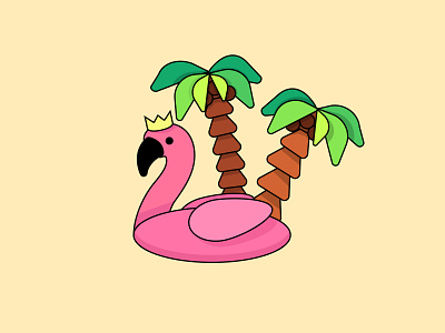 Flamingo flamingo illustration palm summer vector