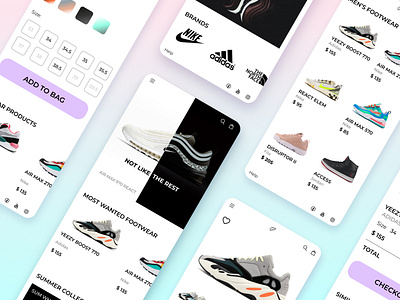 Mobile version of sneaker store app design mobile shoe sport store