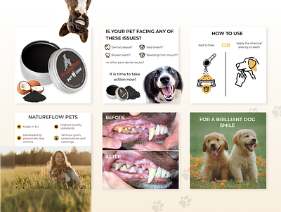 Animal tooth powder product cards for Amazon amazon cards dog graphic design product card