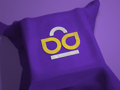 Embroidered logo mockup on fabric above square surface | PSD
