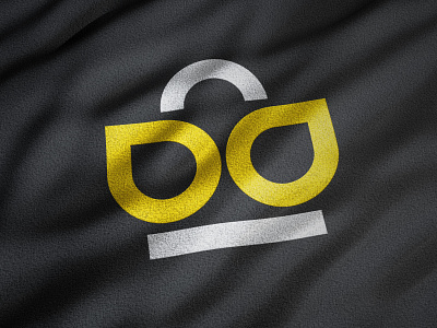 Logo mockup on black wrinkled fabric
