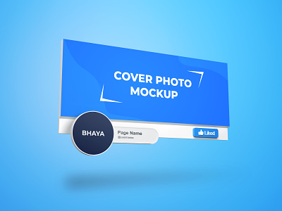 Facebook page cover and profile picture interface 3d mockup