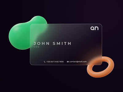 Business Card Mockup with glassmorphism effect