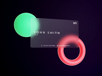 Business Card Mockup with glassmorphism effect