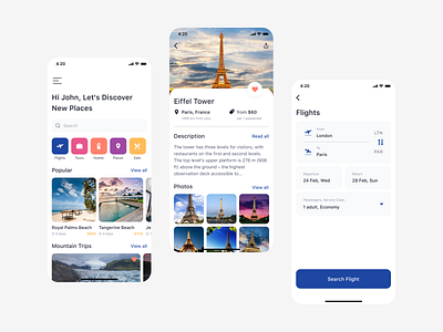 Travel App Concept app app design booking design figma flat flight app flights ticket travel ui ux