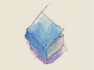 Illustration - book blue drawing illustration ink pen shadow watercolor