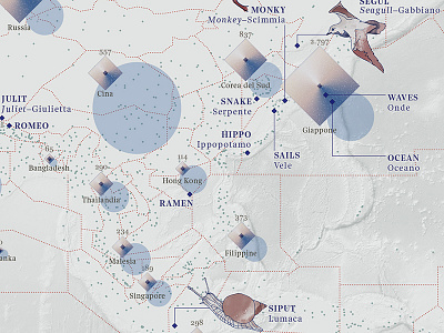 Sky Map – The world as seen by a pilot – Detail cartography chart data data visualization dataviz diagram illustration infographics lines map watercolors