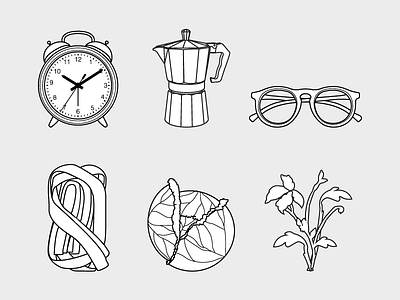 Objects – Set drawing icons iconset illustration set vector