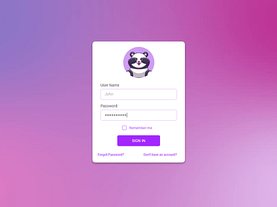 Interactive login component