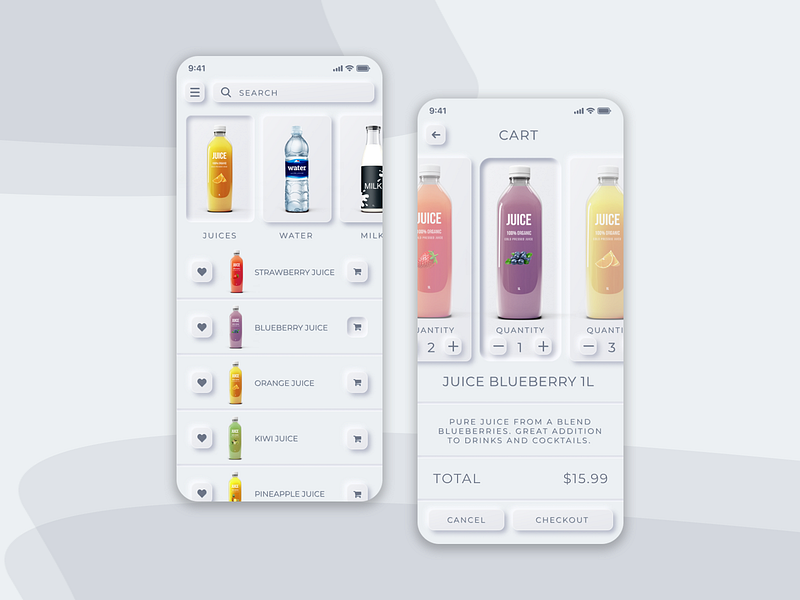 Drinks shop app by Oleg on Dribbble