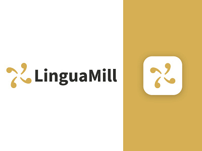 LinguaMill Logo app design icon lingua linguamill logo