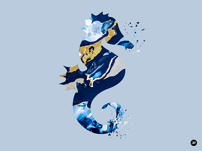 Underwater seahorse dream animal animal art art artwork blue color colorful colors creative digital art digital illustration elegant figma gold illustration illustration art sea vector art vector illustration water