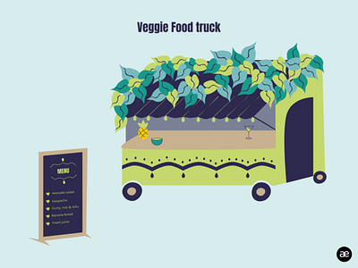 Delicious veggie food truck art artwork color colorful colors creative digital art digital illustration dribbbleweeklywarmup figma graphic art illustration web
