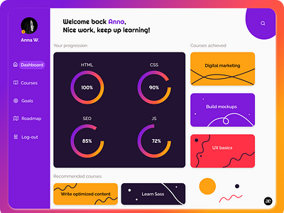 Dashboard redesign | E-learning platform