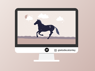 Stardust horse galloping under the snow digital illustration figma french illustrator french webdesigner gallop graphic design horse horse illustration illustration illustrator snow snowy illustration star webdesigner winter illustration