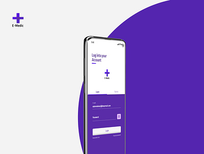 Login For E-Medic health login medical ui ux