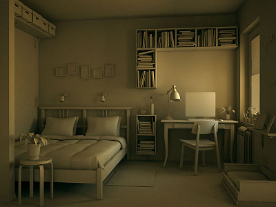 Apartment Room 3d furnishing ikea interior design light maya modeling vray