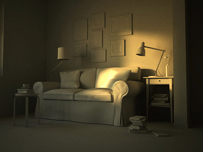 Apartment Composition 2 3d furnishing ikea interior design light maya modeling vray