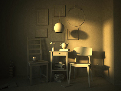 Apartment Composition 3 3d furnishing ikea interior design light maya modeling vray