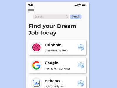 Day050 DailyUI Joblistings app dailyui design joblisting ui uidesign