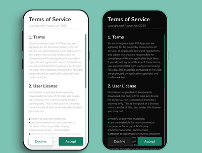 Day089 Terms of Service app daily ui dailyui design terms of service ui uidesign ux