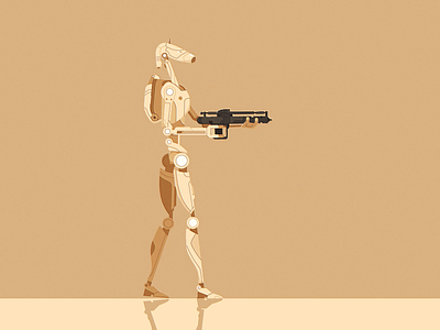 Battle Droid's Are Silly 2d animation battle character droid fall fire gun illustration robot shoot star wars walk cycle