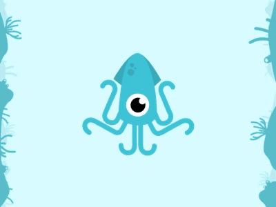 Swimming Squid 2d animation croral motion graphics run cycle squid swimming type walk cycle water