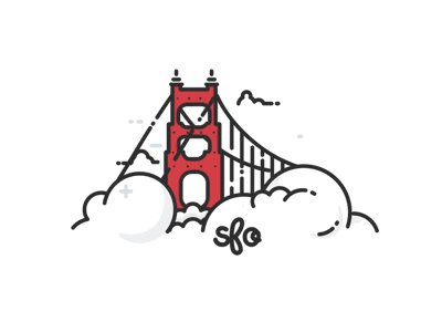 Golden Gate Bridge 2d animation bridge clouds gif golden gate bridge motion graphics san francisco sanfran