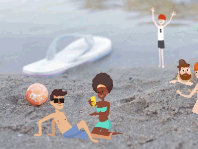 J Chill'n on the Beach 2d animation beach character gif kick motion graphics