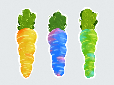 Carrots carrot colourful gradient illustration rainbow