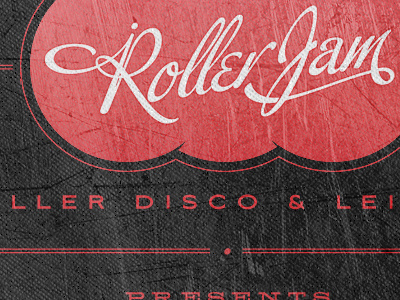 Rollerjam2 black brand branding design disco icon illustration logo red rollerskate texture trademark typography vector