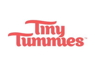 TinyTummies branding design lettering logotype script type typography vector