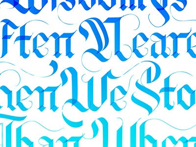 Wisdom blue calligraphy design gradient lettering notexture quotes type typography