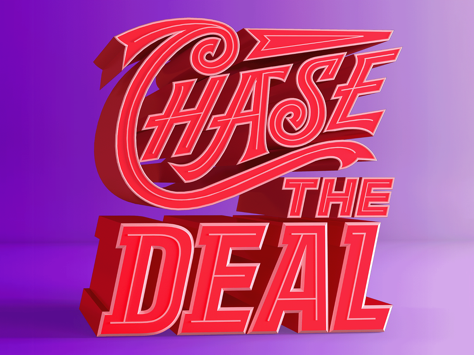 ChaseTheDeal 3d advertising branding cinema4d commercial illustration logo retail type typography