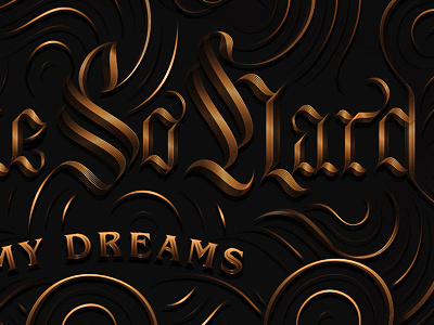 Shine 3d black calligraphy design gold illustration lettering poster type typography vector