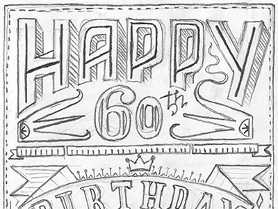 B-day card birthday black card design grey happy illustration paper pencil typography white