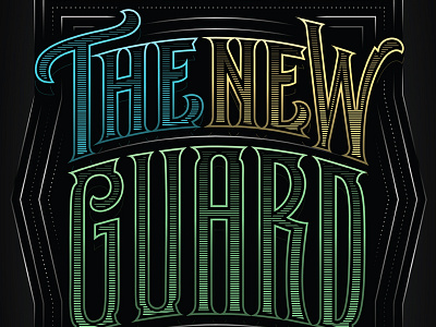 The New Guard blue digital dropcaps editorial green illustration lettering magazine print type typography yellow