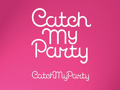 CatchMyParty branding illustration inspiration lettering logo parties pink playful trademark type typography