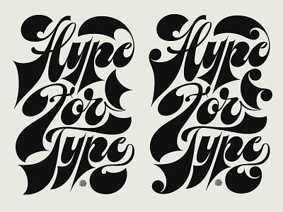 HYPE beige black design illustration letterforms lettering poster print script type typography vintage