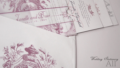 victorian style wedding stationery