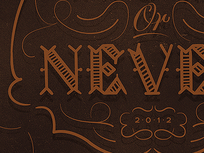 Now Or Never bronze brown custom design illustration lettering phraseology texture type typeface typography vector