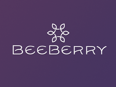 Beeberry branding design designer freelance icon lettering logo luke purple ritchie symbol trademark type typography vector white