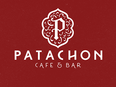 Patachon Café & Bar bar black branding cafe design illustration logo luke ritchie minimal red restaurant simplicity symbol texture trademark type typography vector white